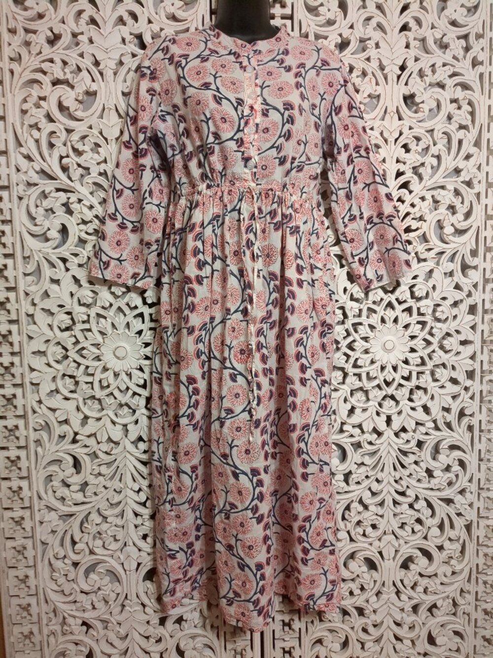 P2P 21" 🌸🌷💙🌷🌸 Block Print Dress